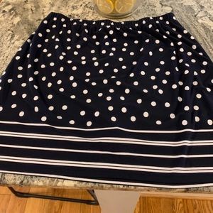 Susan Graver Navy white polka dot skirt!